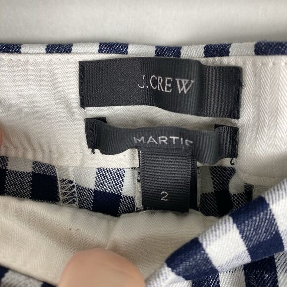 J CREW Women’s Plaid Gingham Pants Navy Preppy Money - Picture 6 of 7